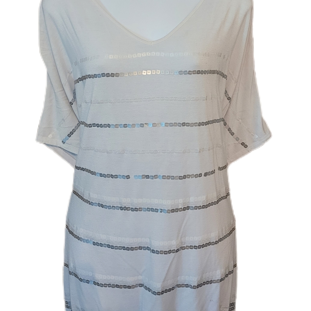 Lane Bryant Size 22/24 3X White Shirt With Sequins